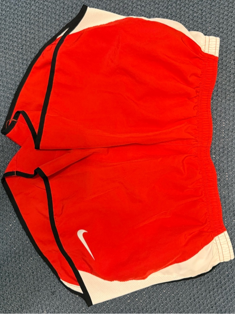Nike Red and Black Athletic Shorts with White Accents